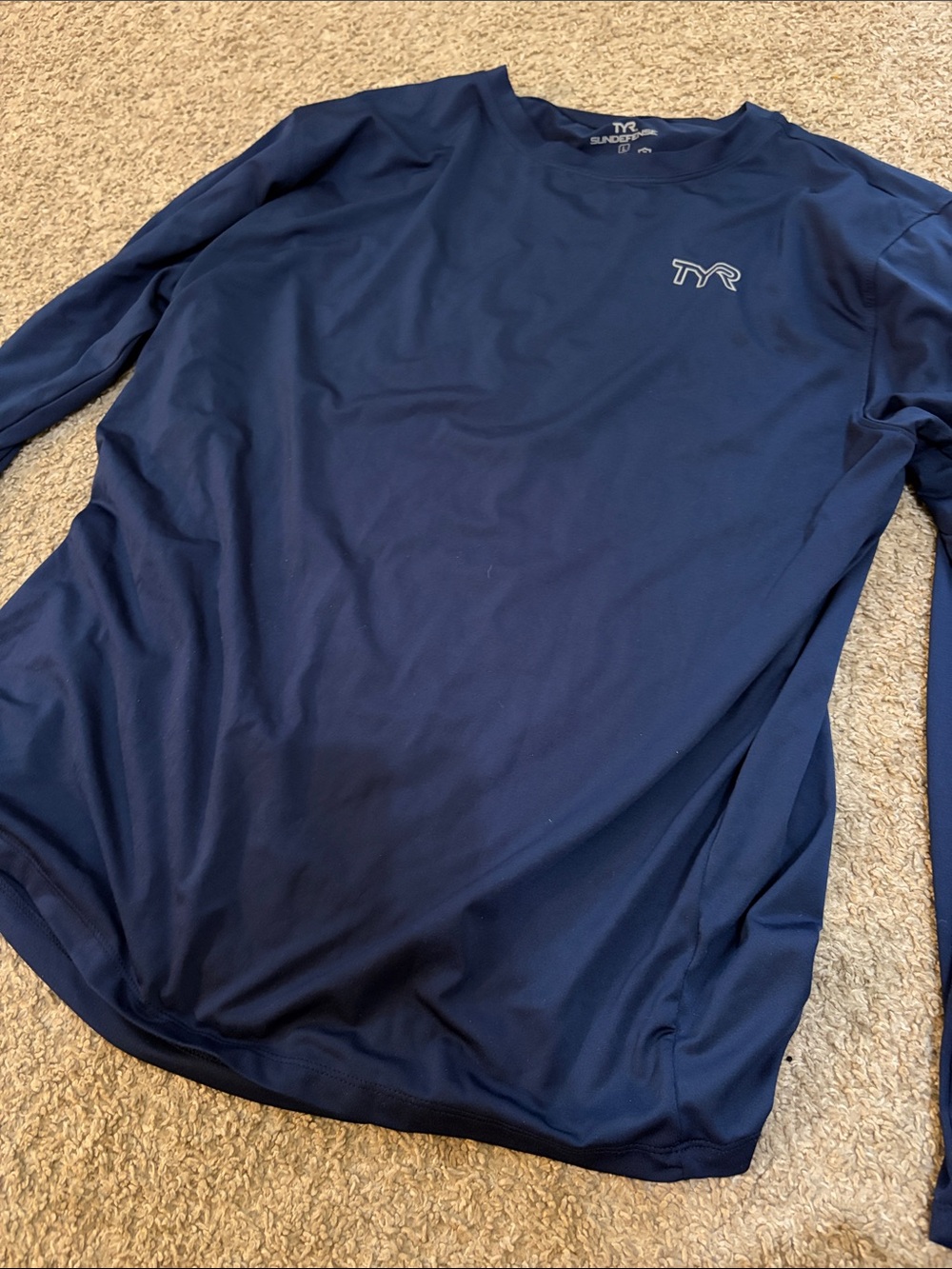 TYR Men's Long Sleeve Crew Shirt - Dark Blue